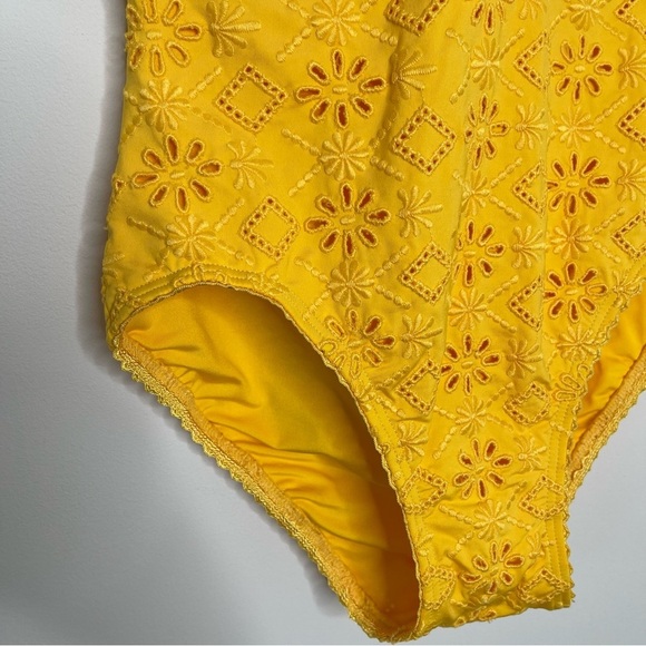 Kate Spade New York Embroidered Halter Plunge One Piece Swimsuit vacation beach - Picture 8 of 14